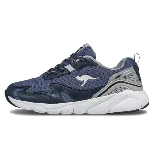 【KangaROOS】慢跑鞋 男鞋 運動鞋 輕量透氣 千禧復古 WAVY 深藍/灰 KM41610