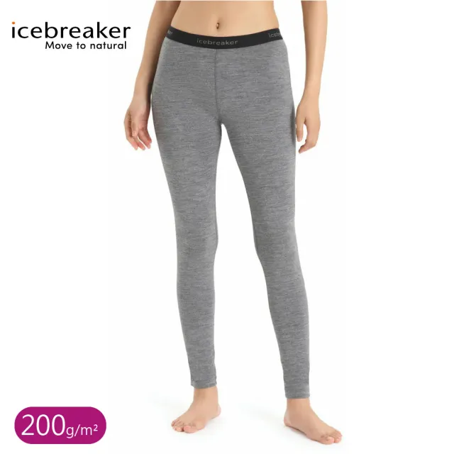 【Icebreaker】女 Oasis 保暖貼身長褲BF200《山脈灰》104383/底褲/內搭褲/排汗褲