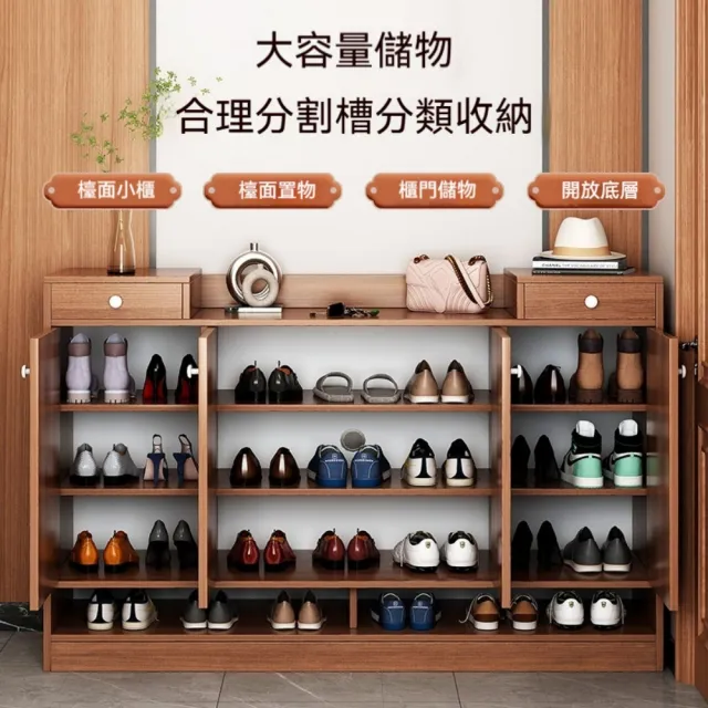 【銘利萊】鞋櫃家用 門口大容量鞋櫃 省空間玄關櫃 現代門廳櫃子 鞋櫃簡約(大容量鞋櫃105*29.8*100)