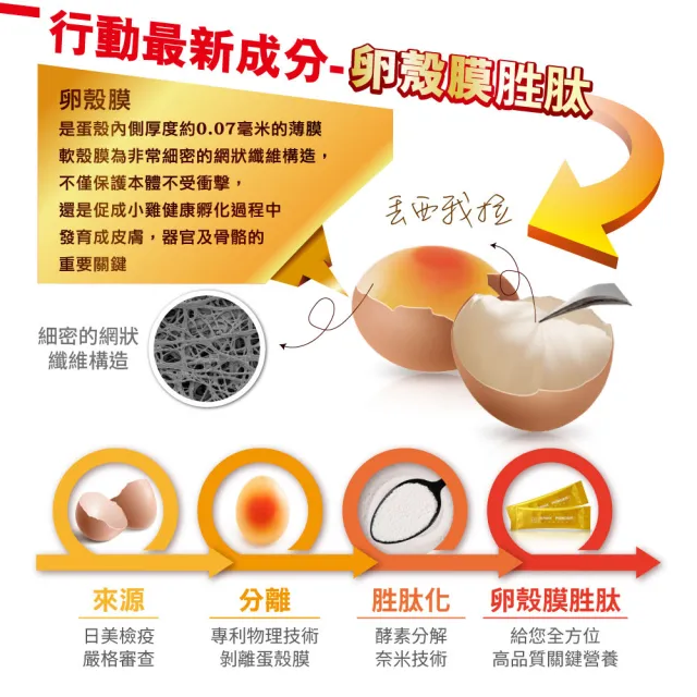 【KENICHI 健一】顧關鍵 日本原裝非變性二型膠原蛋白+卵殼膜胜肽+維生素D3_PRO強化版x6盒(銀髮/行動保健)