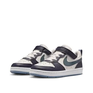 【NIKE 耐吉】休閒鞋 童鞋 中童 兒童 運動鞋 魔鬼氈 COURT BOROUGH LOW RCRFT SE BPV 米白黑 IB0715-001