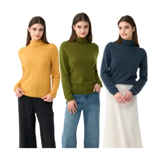 矜蘭妃鬆高領羊絨上衣新色款