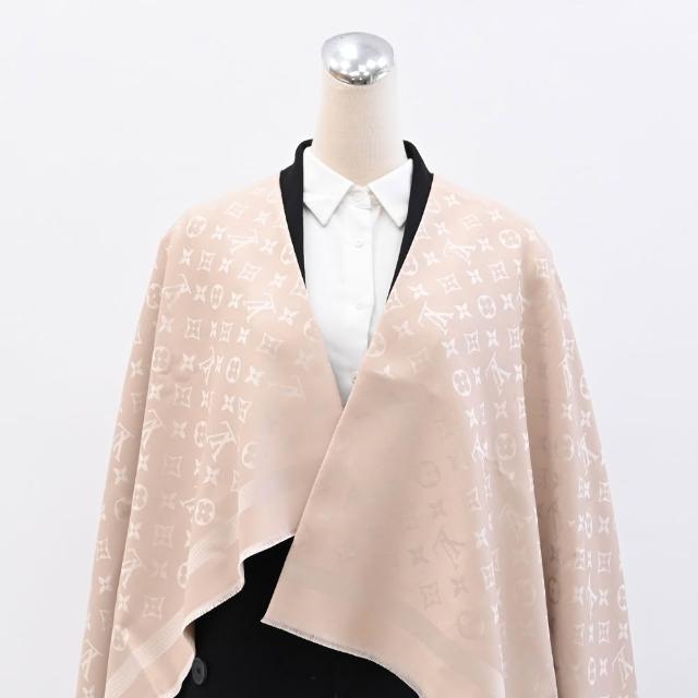 【Louis Vuitton 路易威登】LV M96978 Monogram Classic 經典花紋羊毛蠶絲雙面披肩長圍巾(現貨)