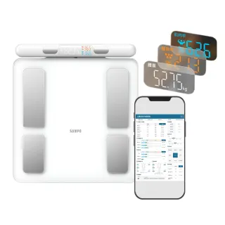 【SAMPO 聲寶】八電極智能體脂計/體重計/體脂機/APP監測/聖誕交換禮物(BF-Z2401BL)