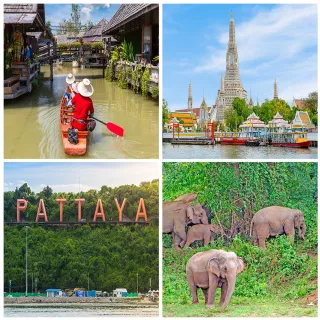 【喜鴻假期】【經典泰國５＋１日】無購物、芭達雅翡翠灣俱樂部、嘉年華海天盛宴、水上市場