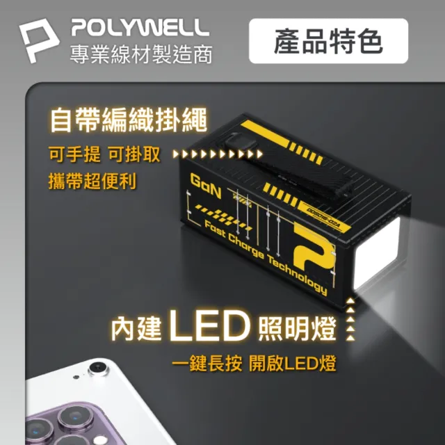 【POLYWELL】貨櫃屋行動電源 10000mAh 20W1A1C