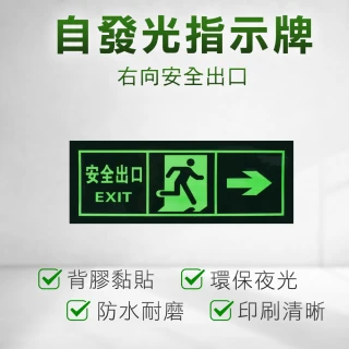 【HOME+】疏散標識牌 2入 逃生指示牌 右側逃生 安全門 EXIT 逃生指示燈 B-PSE31(自動發光 停電逃生方向)