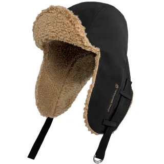 【Jack wolfskin 飛狼】中性款 2way 防風抓絨飛行帽 防撥水保暖帽(黑)