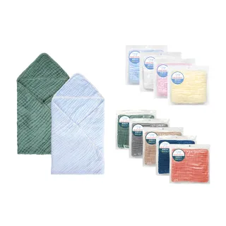 【L’Ange 棉之境】6層紗布連帽浴巾 80x80cm(多款可選)