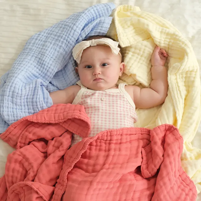 【L’Ange棉之境】9層純棉紗布浴巾/蓋毯 70x95cm(多款可選)