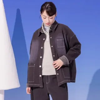 【gozo】多口袋豹紋拼接襯衫外套(兩色)