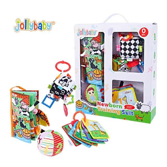 【一隻鹿】Jollybaby新生兒啟蒙早教訓練玩具套組(新生兒彌月禮盒)