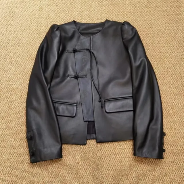 【巴黎精品】現貨+預購 真皮皮衣西裝外套(復古宮廷風羊皮西裝女外套2色v1ao25)