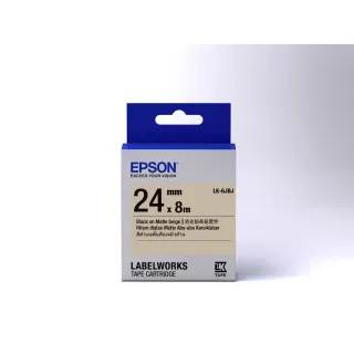 【EPSON】官方直營 標籤帶 消光霧面系列 奶茶底黑字/24mm(LK-6JBJ)