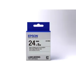 【EPSON】官方直營 標籤帶 消光霧面系列 灰底黑字/24mm(LK-6ABJ)