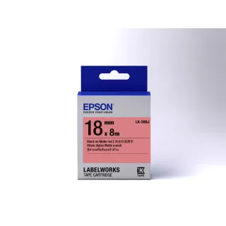 【EPSON】官方直營 標籤帶 消光霧面系列 紅底黑字/18mm(LK-5RBJ)