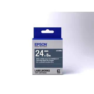 【EPSON】官方直營 標籤帶 消光霧面系列 海軍藍底白字/24mm(LK-6HWJ)