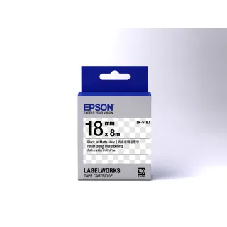 【EPSON】官方直營 標籤帶 消光霧面系列 透明底黑字/18mm(LK-5TBJ)