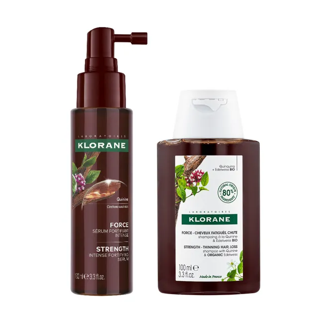 【KLORANE 蔻蘿蘭】植萃養髮強韌精華液推廣組(頭皮精華液100ml+洗髮精100ml)