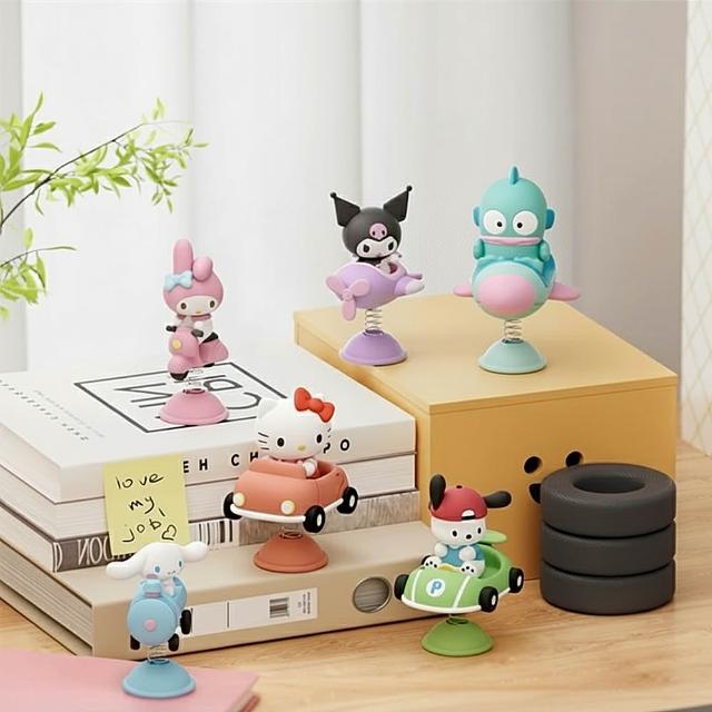 【SANRIO 三麗鷗】交通工具系列PVC可愛公仔搖搖樂桌上擺飾-六款可選