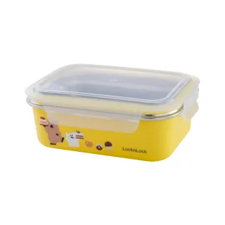 【LocknLock 樂扣樂扣】官方直營 呆萌町系列 可微波玩美Match不鏽鋼隔熱便當盒 1200ml(可微波/304不鏽鋼)