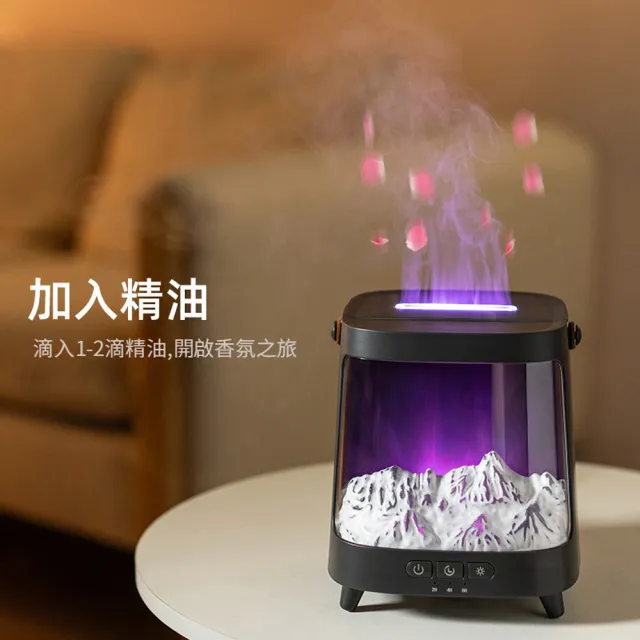 【ANTIAN】七彩極光香氛水氧機 大容量精油香氛機 空氣清淨機 霧化噴霧加濕器