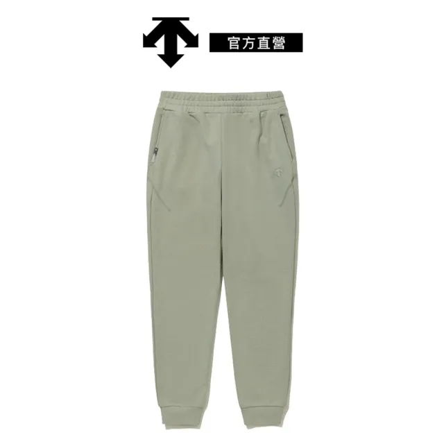 【DESCENTE】迪桑特 女士 環保毛圈布 標準版訓練縮口運動褲(卡其色)