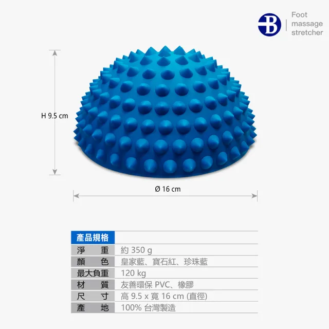 【台灣橋堡】超慢跑球 刺蝟球 小地雷 平衡球 長高球 瑜珈球(SGS 認證 100% 台灣製造 腳底板 生長點刺激)