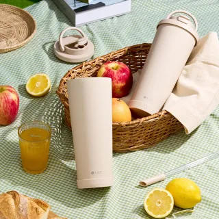 【台隆手創館】角度學 手提不鏽鋼塗陶瓷保溫杯830mL(提提杯 吸管杯 隨行杯)