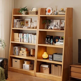 【造物】實木書架 梯形置物架 落地展示櫃 多層收納櫃40*30*160CM(書架 置物架 展示櫃 收納櫃)