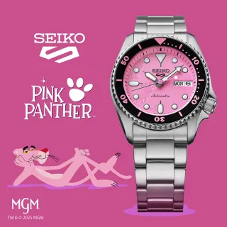 【SEIKO 精工】頑皮豹 5 Sports x Pink Panther 遇見粉紅豹 限量聯名機械錶 套錶(SRPM07K1/4R36-18B0P)