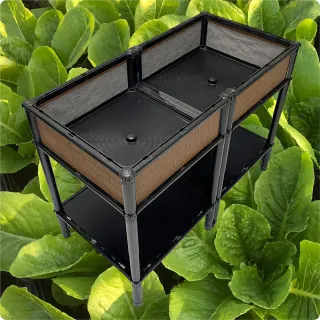 【田園樂】育材正單層雙連通架高款90*45cm(正方形底盤 架高免彎腰高度可選68、78cm)