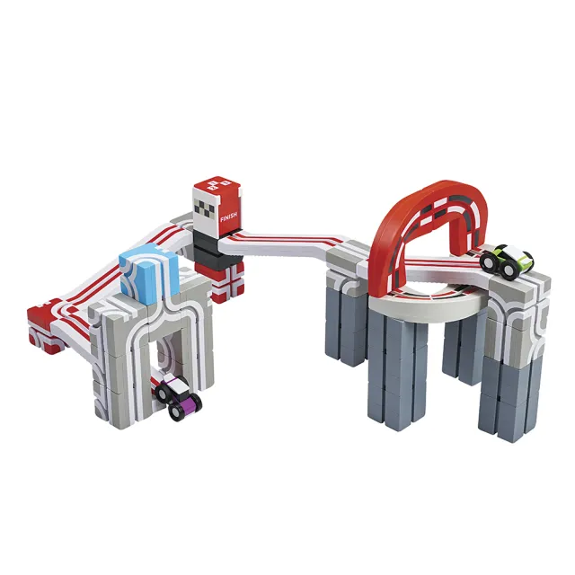 【Qbi 益智軌道磁吸玩具】5歲｜熱血賽車手：競速挑戰賽(Qbi)