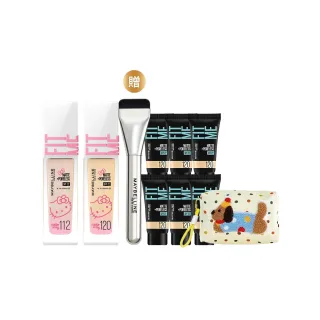 【MAYBELLINE 媚比琳】雙12限定★FIT ME 反孔特霧/水光粉底液全新升級PRO版30ml 2入組(#Hello Kitty)