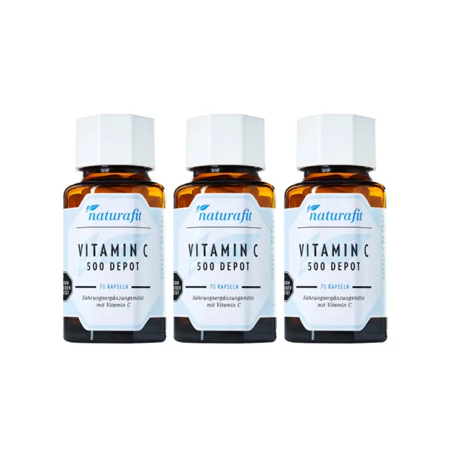 【Natural Fit 活粒適】維生素C 緩釋型 三入組 70粒/入(緩釋型維他命C 抗氧化膠原蛋白促進補鐵吸收)
