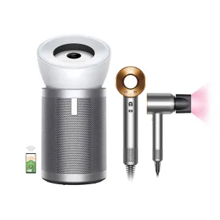【dyson 戴森】BP02 強效極靜抗敏空氣清淨機 + HD08 吹風機 溫控 負離子(銀銅色)超值組