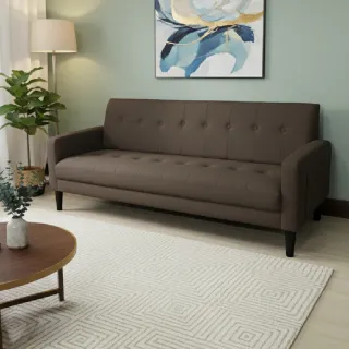 【巧屋家居】霍森斯 貓抓皮 三人座沙發(小戶型日式簡約 客廳民宿 臥室公寓 休閒懶人皮革復刻)