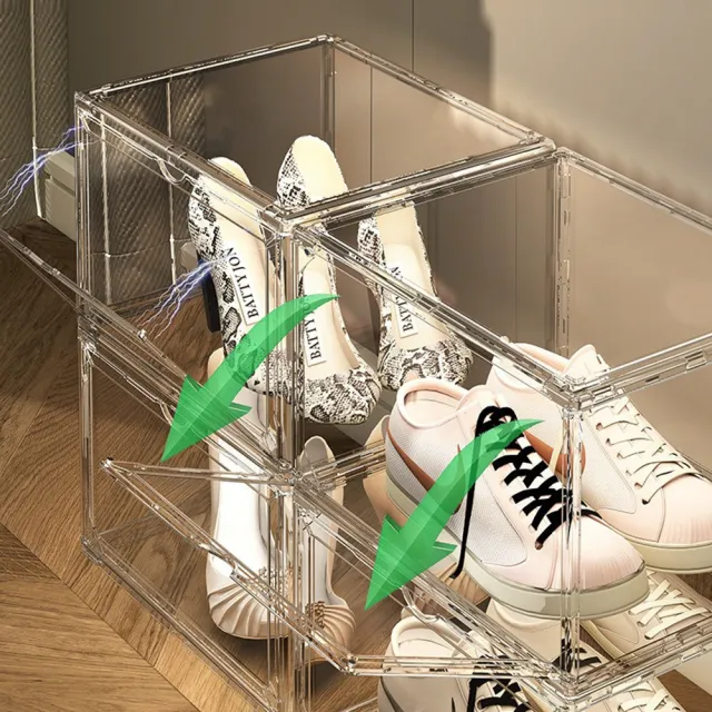 【Quality 聚家】鞋櫃 折疊鞋櫃 透明磁吸鞋櫃 球鞋收納盒 收納盒(54*33*105CM/自由組合/防塵防潮/容量更大)