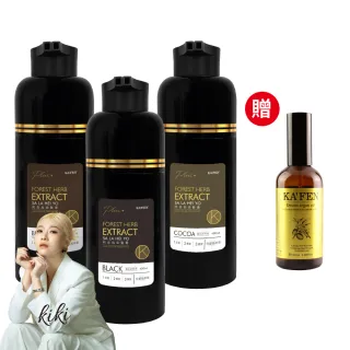 【KAFEN 卡氛】何首烏染髮膏Plus+升級版400mlX3入(安心染 健康染 曜石黑/暮褐棕)