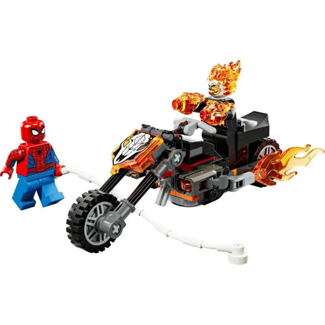 【LEGO 樂高】漫威超級英雄系列 76335 蜘蛛人大戰惡靈戰警摩托車(摩托車玩具 Marvel 積木 兒童玩具)