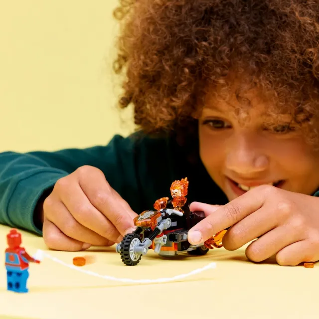【LEGO 樂高】漫威超級英雄系列 76335 蜘蛛人大戰惡靈戰警摩托車(摩托車玩具 Marvel 積木 兒童玩具)