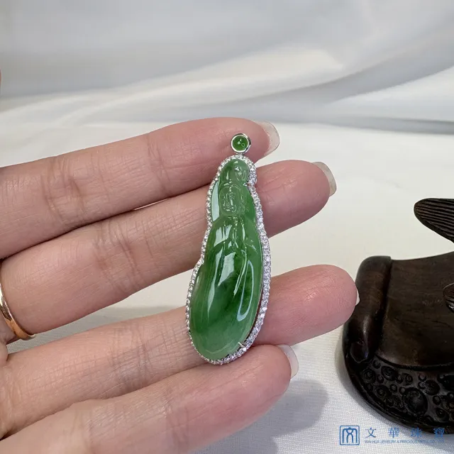 【文華珠寶】翡翠高冰翡翠觀音玉墜 不含鍊(觀音玉墜)