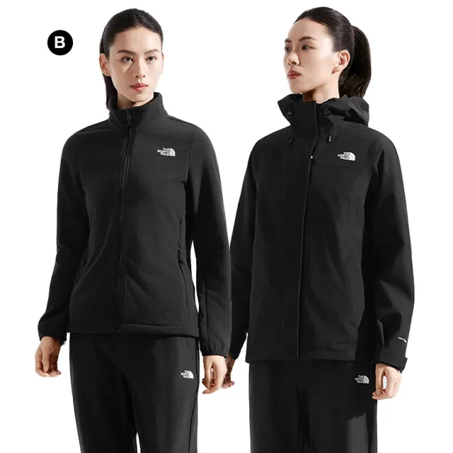 【The North Face 官方旗艦】中性款防水透氣抓絨內裡三合一外套(多款任選)