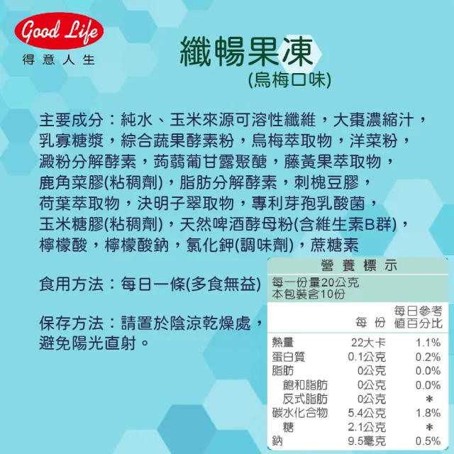 【得意人生】純素纖暢果凍 蔬果酵素四盒組(共40包  藤黃果 決明子萃取 膳食纖維)