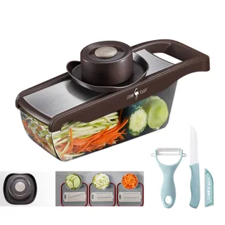 【PUSH!】廚房用品 切菜器 多功能擦絲器  切片機 切絲 薯片 刨絲器廚房不銹鋼(切菜器 D347)