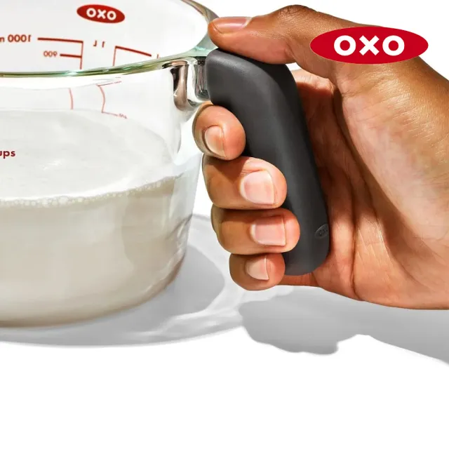 【美國OXO】萬用量杯雙件組｜玻璃附蓋量杯500ml+矽膠量杯250ml(加碼送輕鬆看量杯250ml)