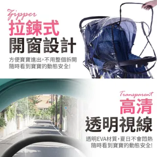 【Finger Pop 指選好物】嬰兒車雨罩-一般款(升級EVA食品級雨罩 透明防水透氣嬰兒手推車雨罩/兒童傘車)