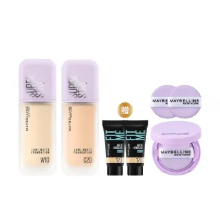 【MAYBELLINE 媚比琳】裸霧光持久水粉底 SPF12 PA+++ 2入組(#小方胖#專櫃級奢華粉底)