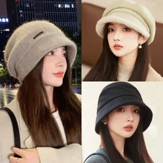 【Seoul Show 首爾秀】多款高質感挺版雙層兔毛帽毛呢八角帽貝雷帽棒球帽漁夫帽(防寒保暖)