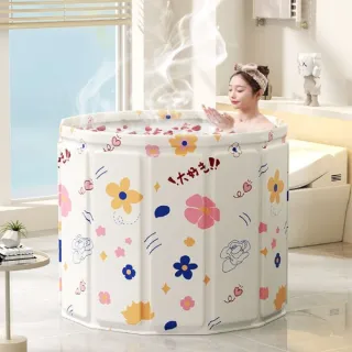 【DaoDi】免安裝泡澡桶 密度板折疊泡澡桶(加大80cm附收納袋坐墊 摺疊泡澡桶 摺疊浴缸 儲水桶 澡盆)